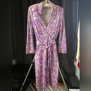 Diane Von Furstenberg Purple Floral Wrap Dress